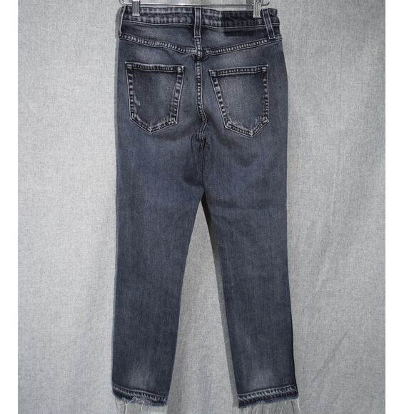 AMO Distressed Raw Hem Skinny Jeans in Washed Black – Size 26 - Picture 3 of 3